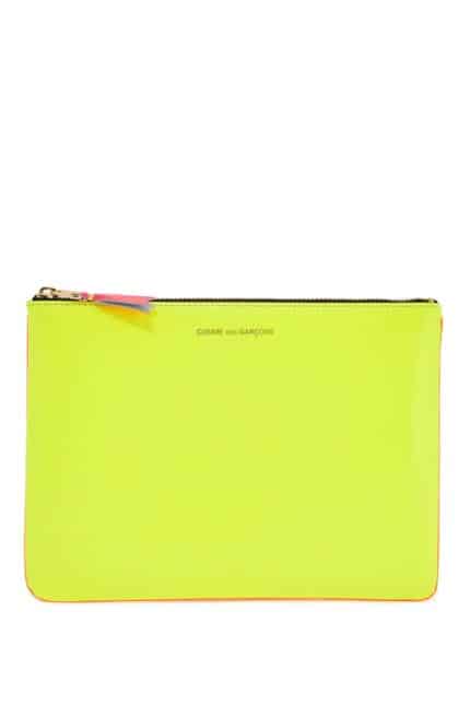 COMME DES GARCONS WALLET Portafoglio In Pelle Di Capra Giallo Arancio Super Fluo Compatto