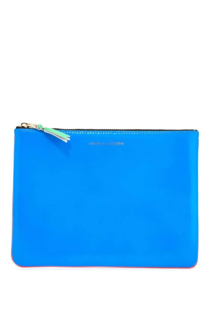 COMME DES GARCONS WALLET Super Fluorescent Blue Goat Leather Wallet