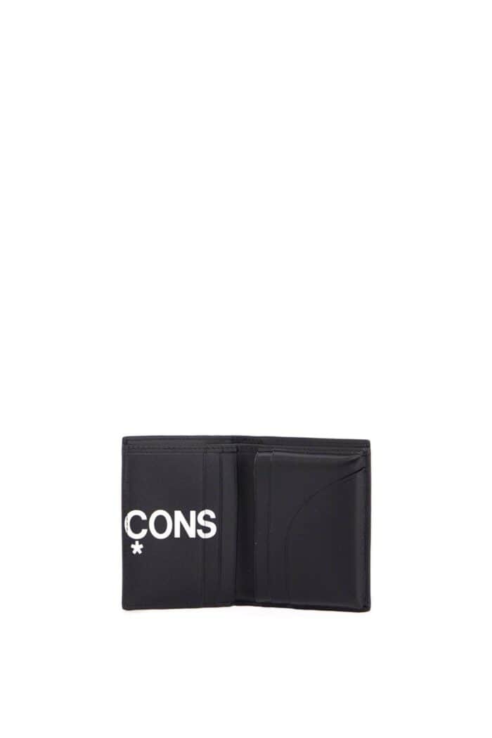 COMME DES GARCONS WALLET Unisex Leather Wallet Large Logo Black