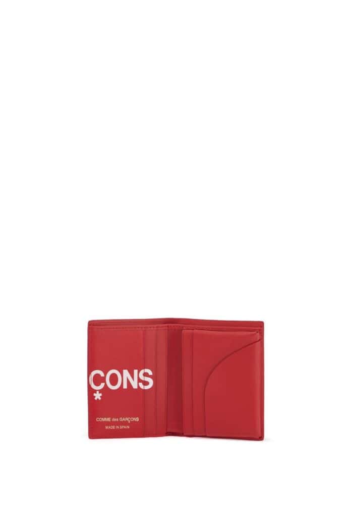 COMME DES GARCONS WALLET Unisex Red Calfskin Wallet With Large Logo Sa0641hl