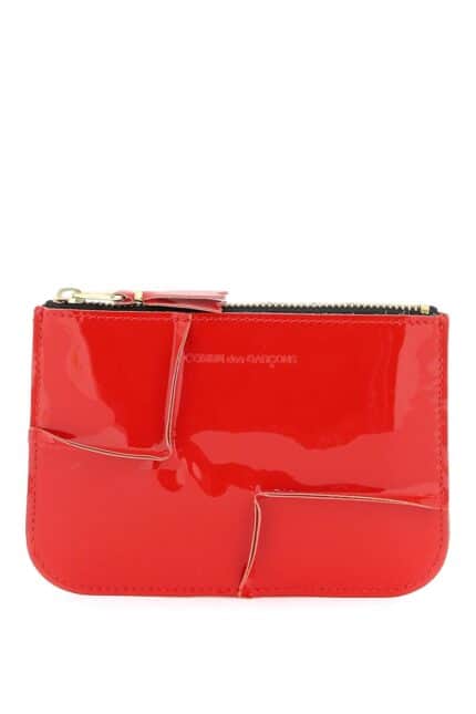 COMME DES GARCONS WALLET Zip Around Patent Leather Wallet With Zipper