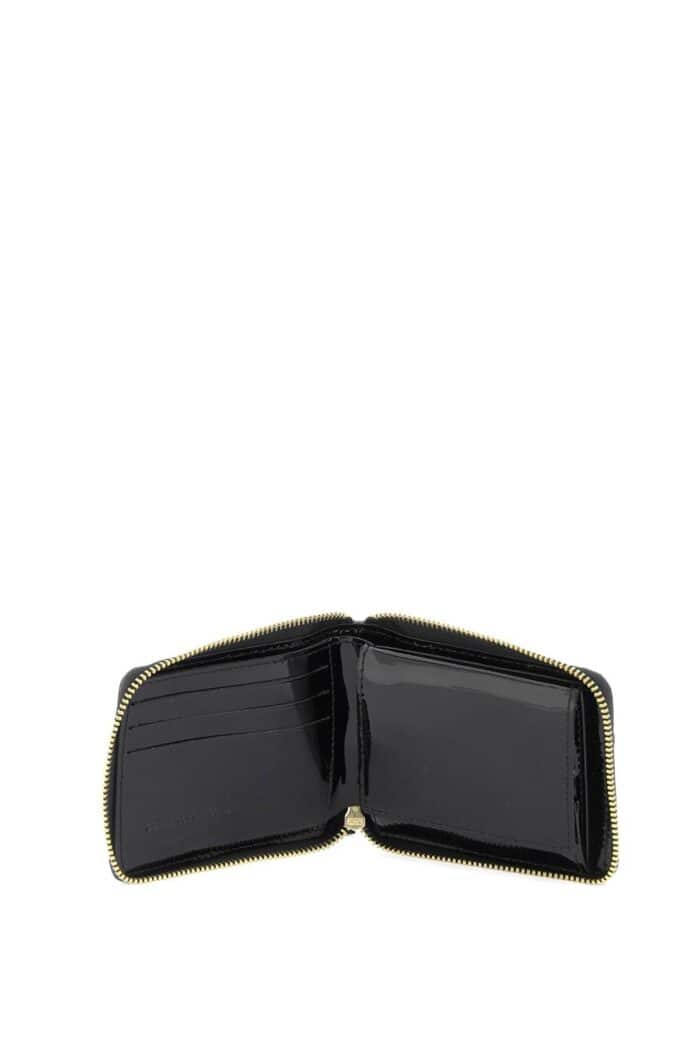 COMME DES GARCONS WALLET Zip Around Patent Leather Wallet With Zipper