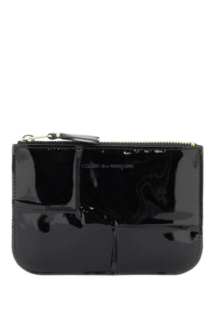 COMME DES GARCONS WALLET Zip Around Patent Leather Wallet With Zipper