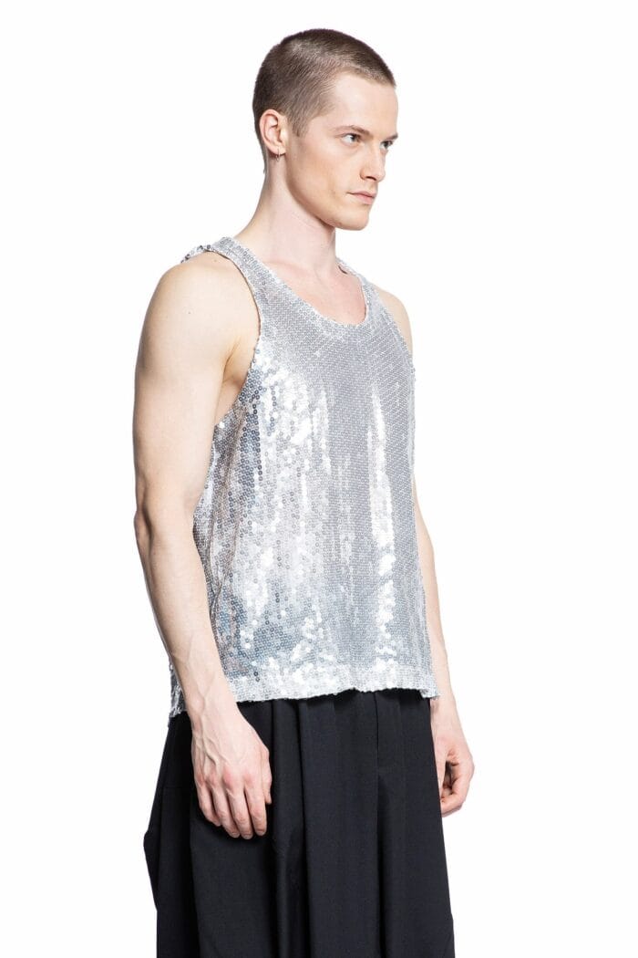 Comme Des Garons Black Sequined Tank Top