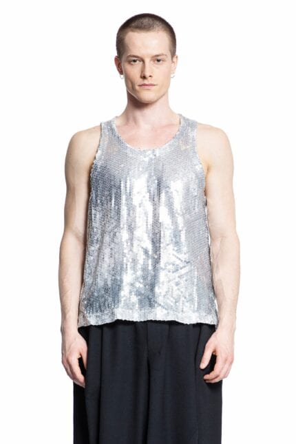 Comme Des Garons Black Sequined Tank Top