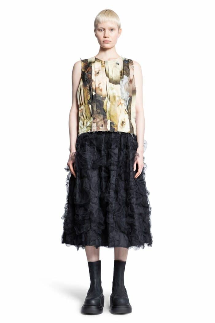 Comme Des Garons Gathered Ruffled Tulle Skirt