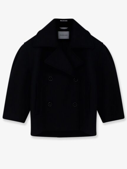 Balenciaga Compact Double-wool Cocoon Peacoat