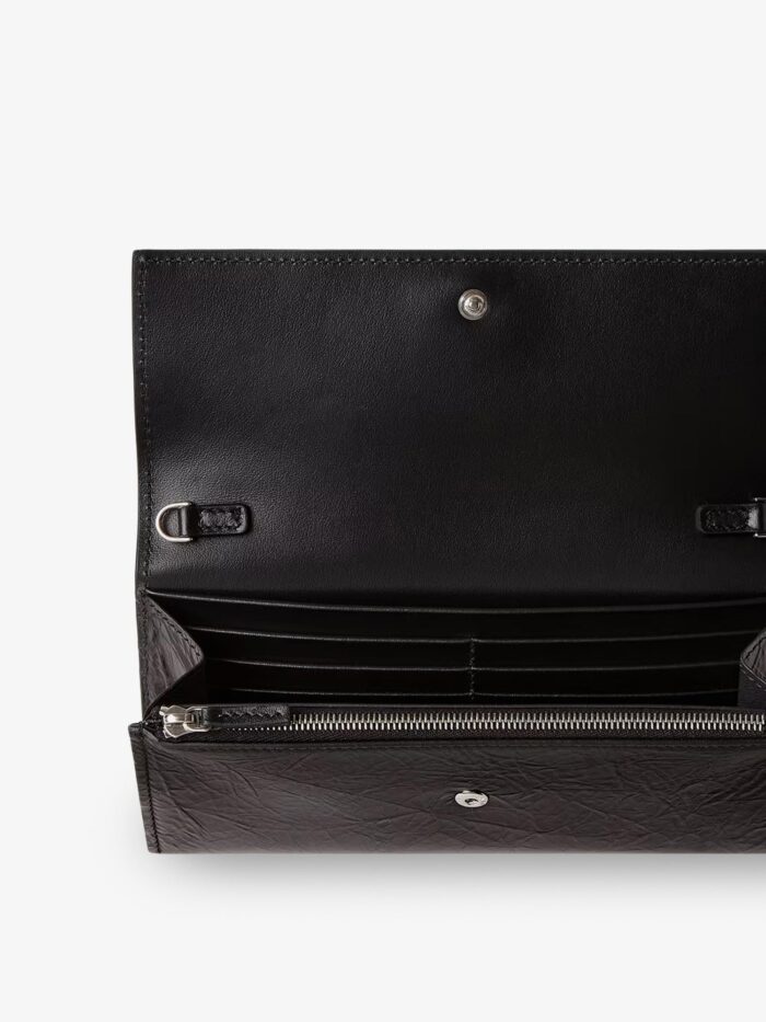 Fendi Continental Crackled Leather Wallet