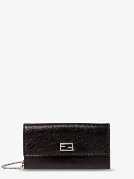 Fendi Continental Crackled Leather Wallet
