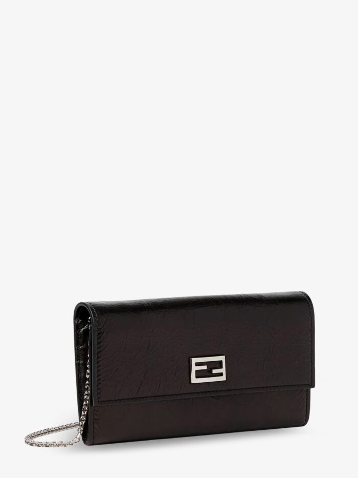 Fendi Continental Crackled Leather Wallet