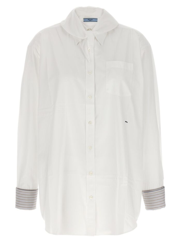 prada contrast cuffs shirt PRADA Contrast Cuffs Shirt