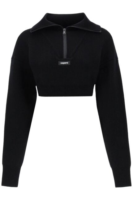 Coperni Half Zip Cropped Boxy Wool Sweater