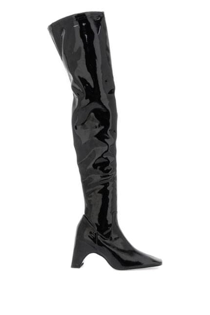 Coperni Stretch Patent Faux Leather Cuissardes Boots