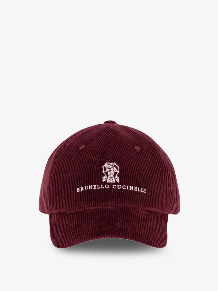brunello cucinelli corduroy hat with embroidered logo Brunello Cucinelli Corduroy Hat With Embroidered Logo