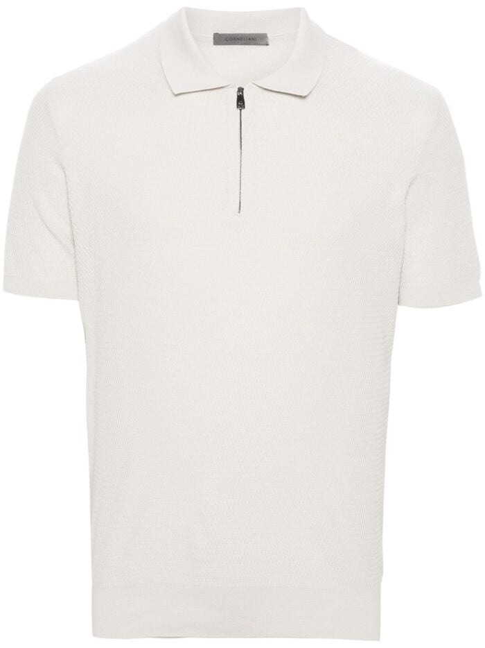 CORNELIANI Short Sleeve Jersey Polo Shirt