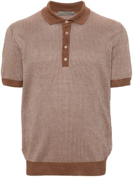 CORNELIANI Short Sleeve Jersey Polo Shirt