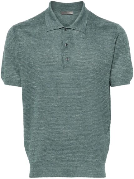 CORNELIANI Short Sleeve Jersey Polo Shirt