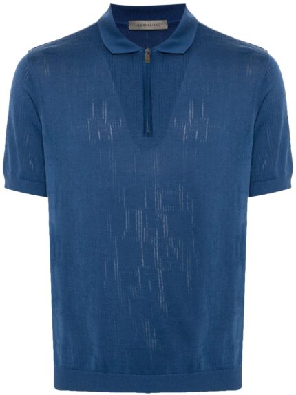 CORNELIANI Short Sleeve Jersey Polo Shirt