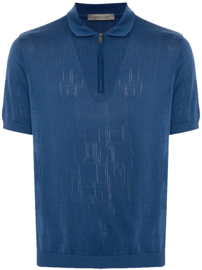 CORNELIANI Short Sleeve Jersey Polo Shirt