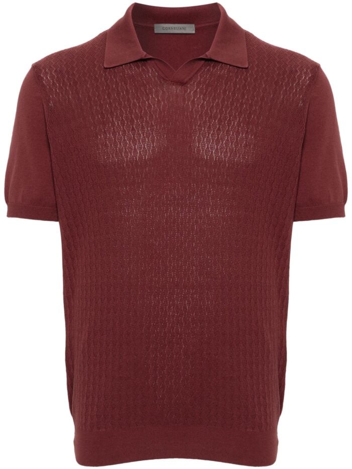 CORNELIANI Short Sleeve Jersey Polo Shirt