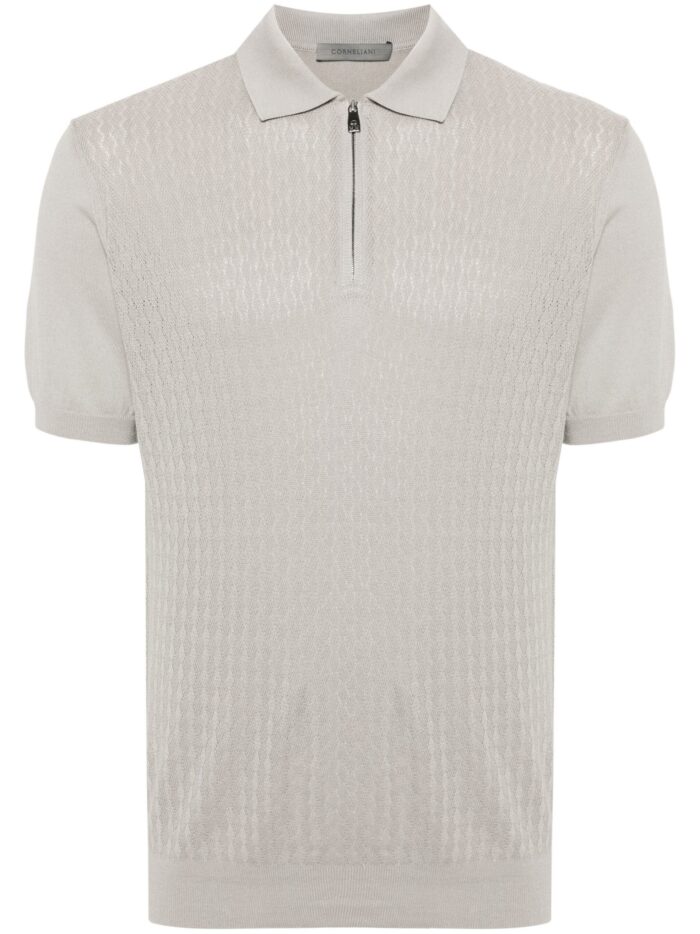 CORNELIANI Short Sleeve Jersey Polo Shirt