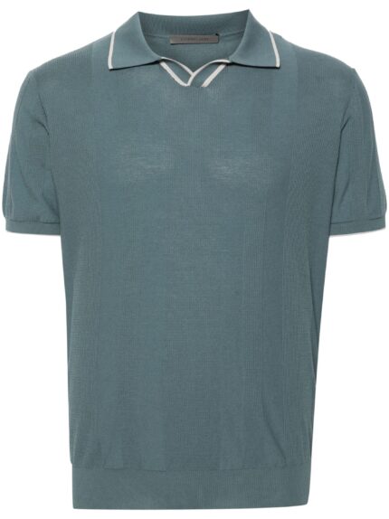 CORNELIANI Short Sleeve Jersey Polo Shirt