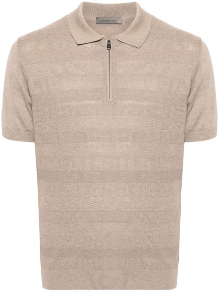 CORNELIANI Short Sleeve Jersey Polo Shirt