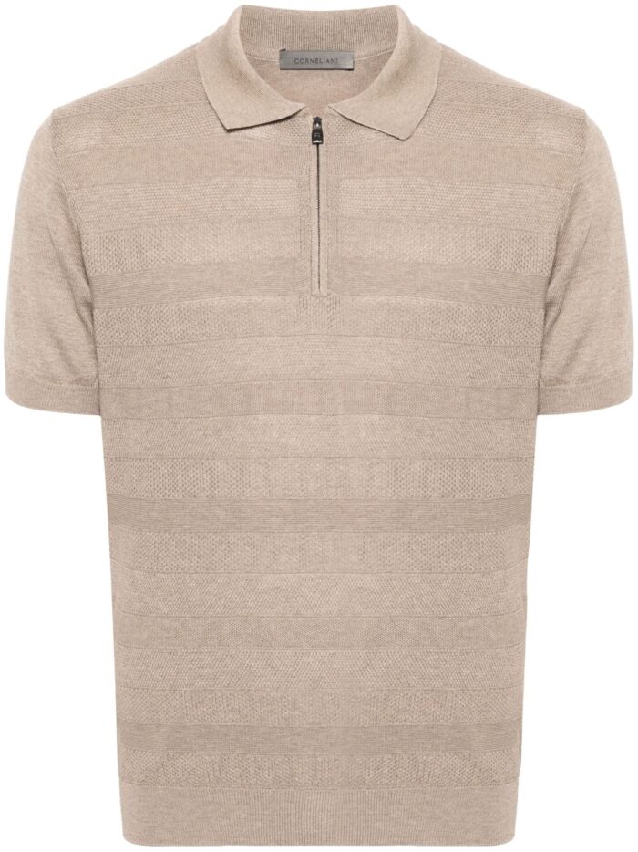 CORNELIANI Short Sleeve Jersey Polo Shirt