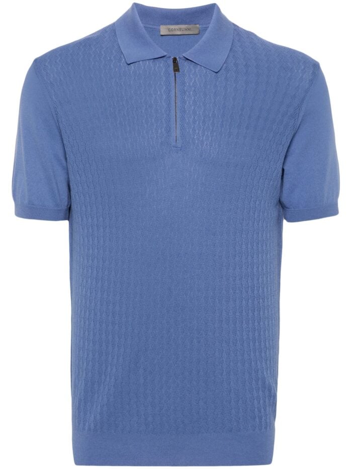 CORNELIANI Short Sleeve Jersey Polo Shirt