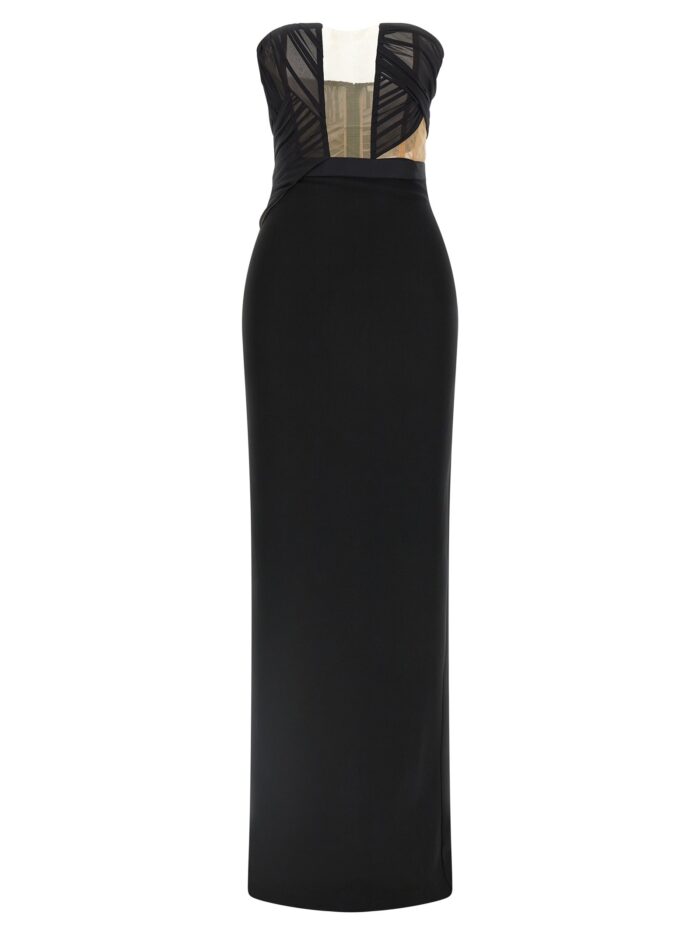 NENSI DOJAKA 'Corsetted Draped Maxi' Dress