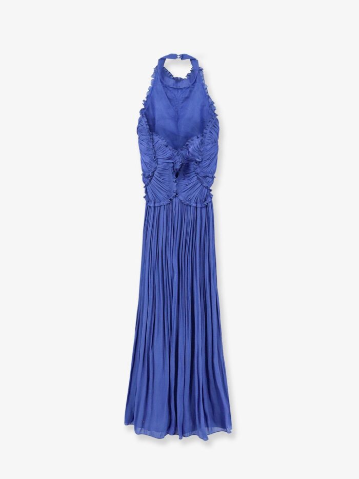 COSTARELLOS Lurex Georgette Long Dress