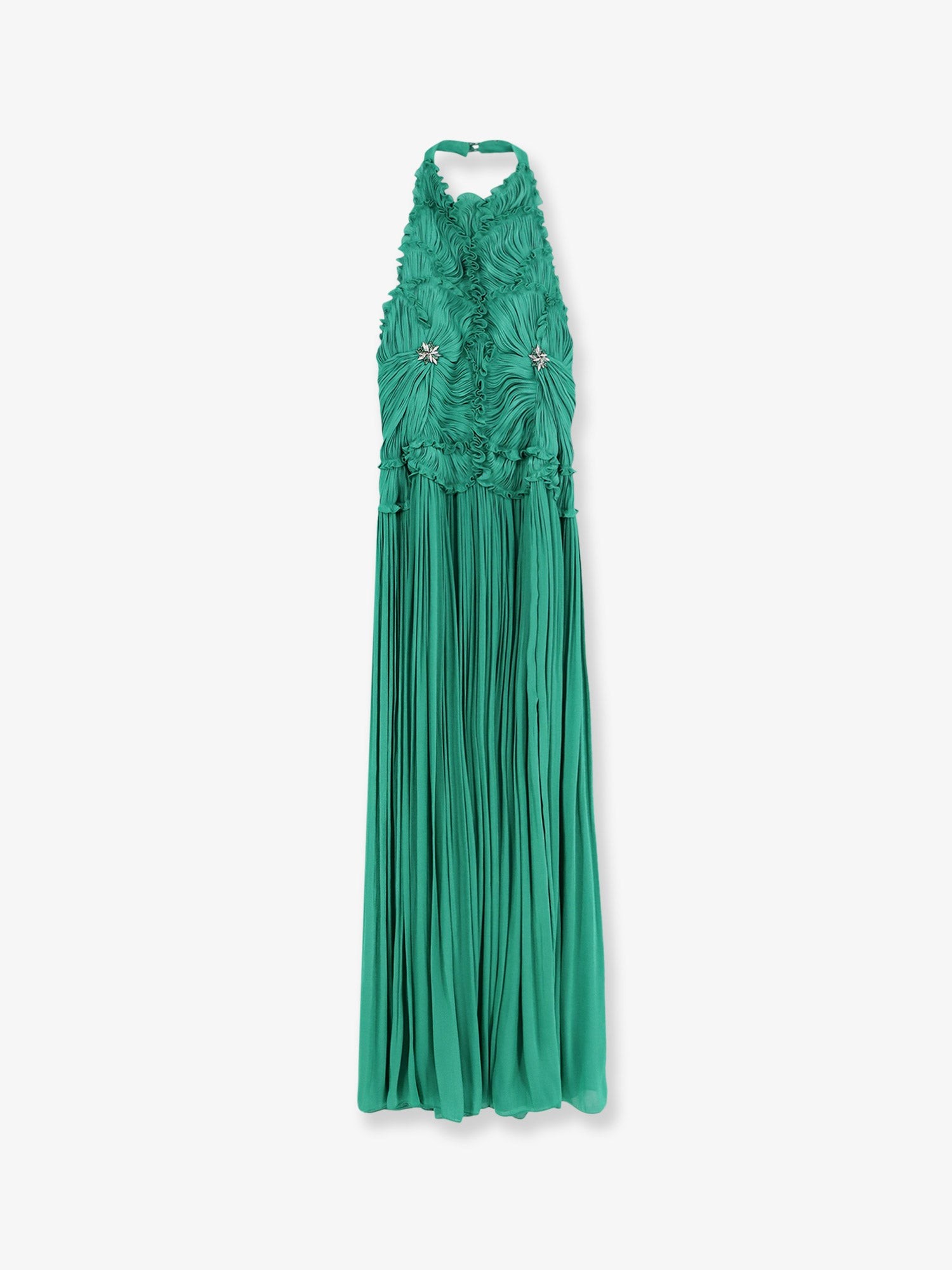 COSTARELLOS Lurex Georgette Long Dress
