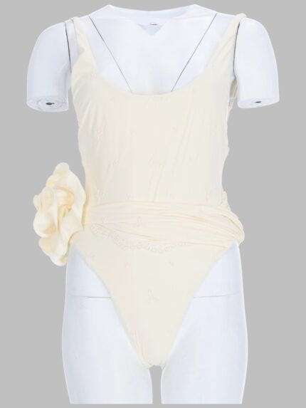 MAGDA BUTRYM COSTUME DA BAGNO INTERO CON ROSE RICAMATE