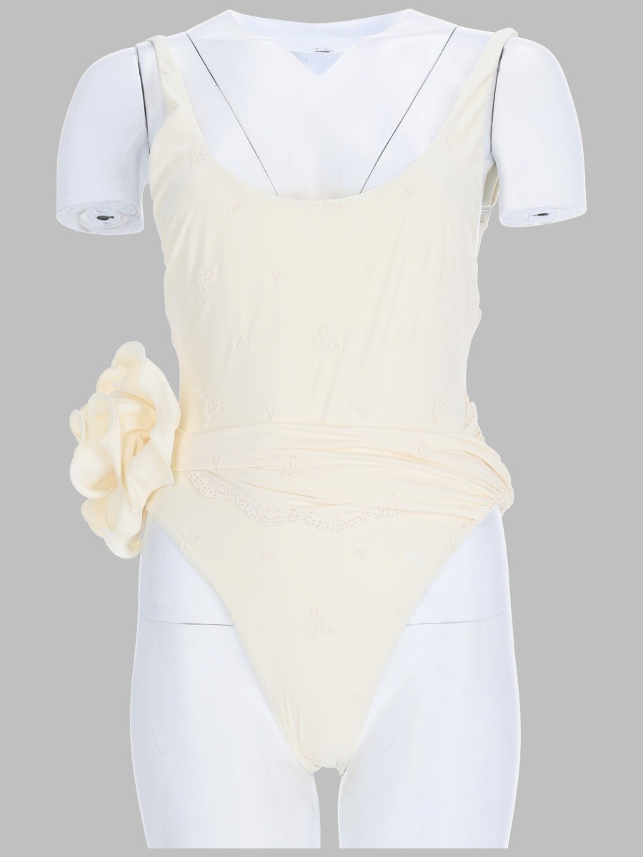 MAGDA BUTRYM COSTUME DA BAGNO INTERO CON ROSE RICAMATE