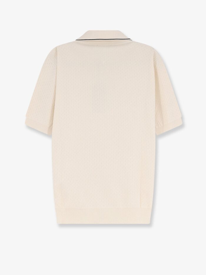 Fendi Cotton And Silk Polo Shirt With FF Embroidery