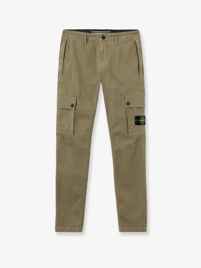 stone island cotton blend cargo trousers Stone Island Cotton Blend Cargo Trousers