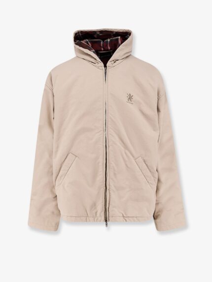 Balenciaga Cotton Blend Jacket With Embroidered Logo On The Front