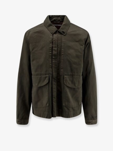 MASSIMO OSTI Cotton Blend Jacket With Logo Detail