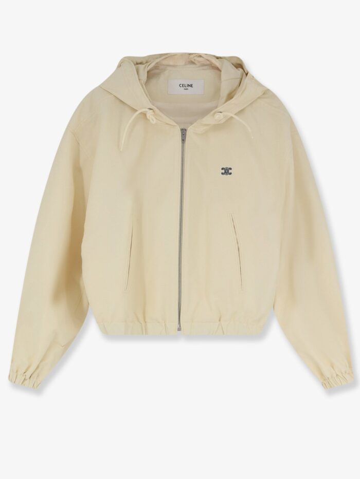 celine cotton blend jacket with logo Celine Cotton Blend Jacket With Logo