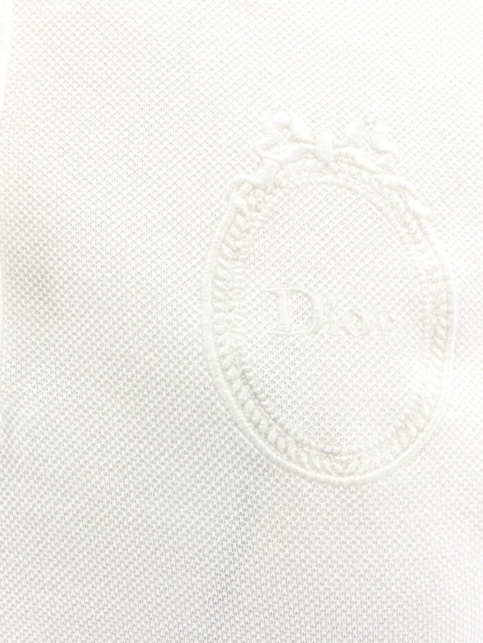 Cotton Blend Polo Shirt With Embroidered Dior Médaillon Logo