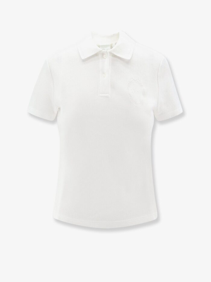 Cotton Blend Polo Shirt With Embroidered Dior Médaillon Logo