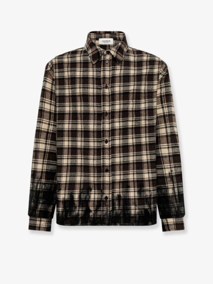 Laneus Cotton Blend Shirt With Check Pattern