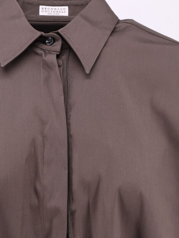 Brunello Cucinelli Cotton Blend Shirt With Shiny Trim