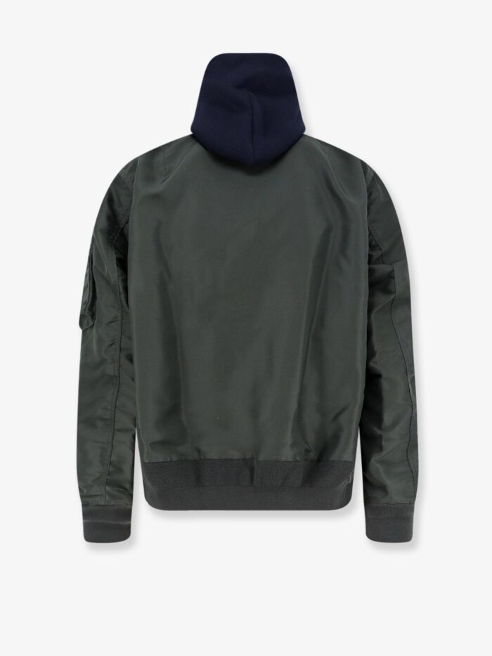 SACAI Cotton Blend Sweatshirt With Nylon Sleeves