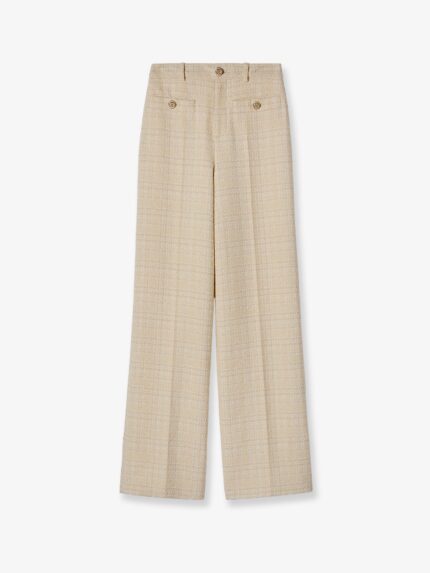Gucci Cotton Blend Trousers With Checked Pattern