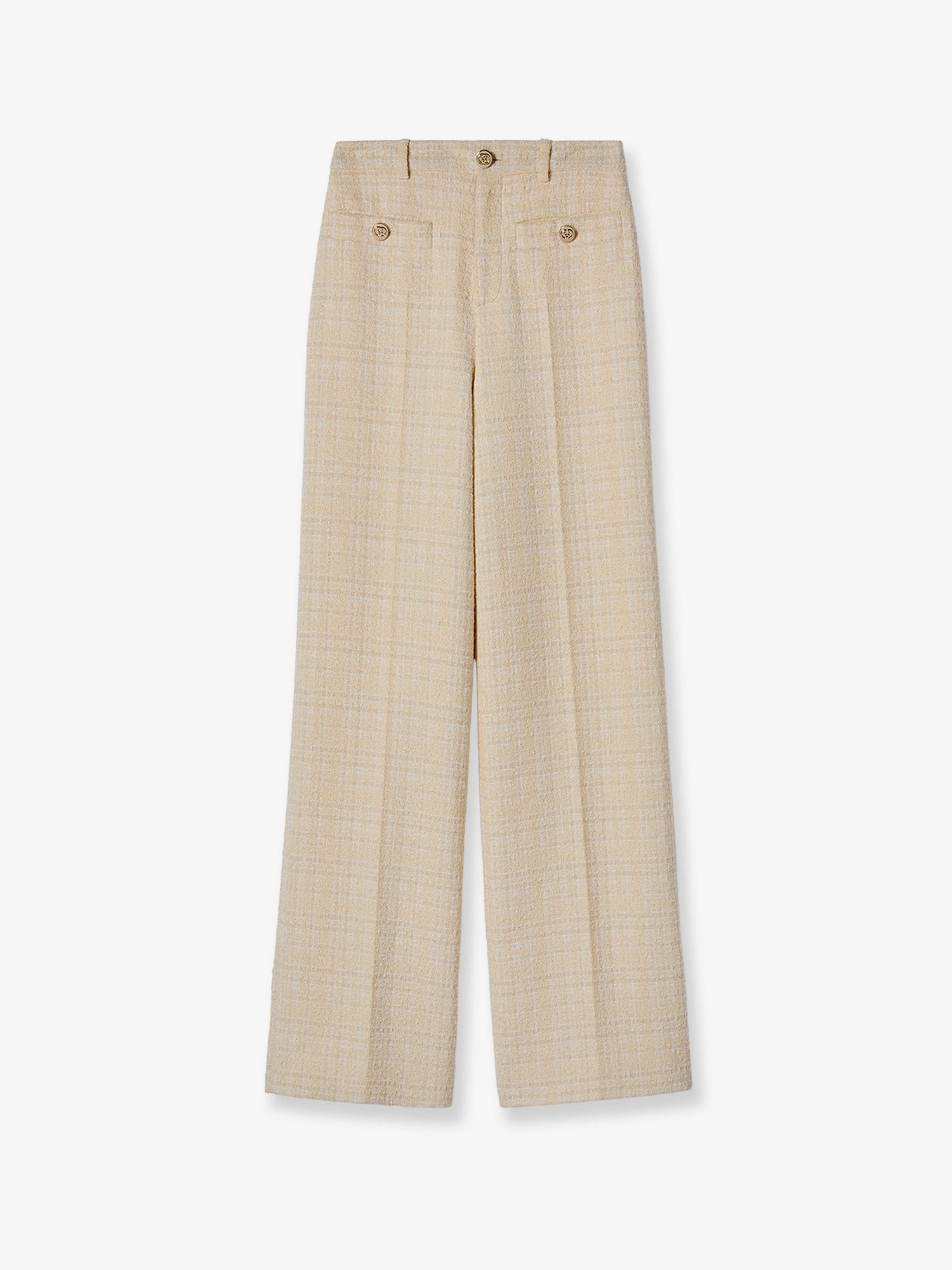 Gucci Cotton Blend Trousers With Checked Pattern