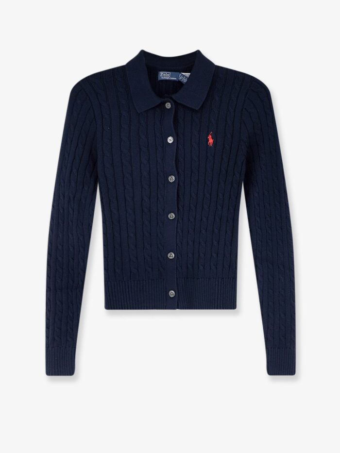polo ralph lauren cotton cardigan with braided knit Polo Ralph Lauren Cotton Cardigan With Braided Knit