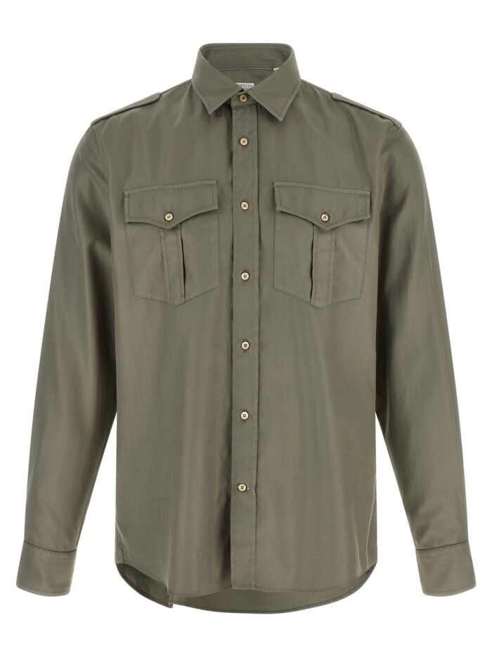 brunello cucinelli cotton chevron shirt Brunello Cucinelli Cotton Chevron Shirt