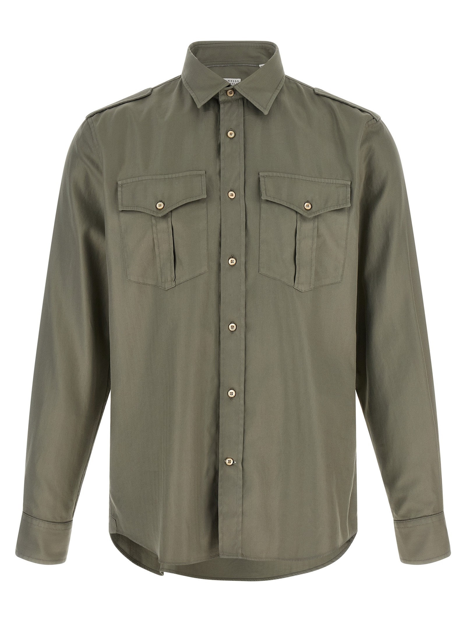 Brunello Cucinelli Cotton Chevron Shirt