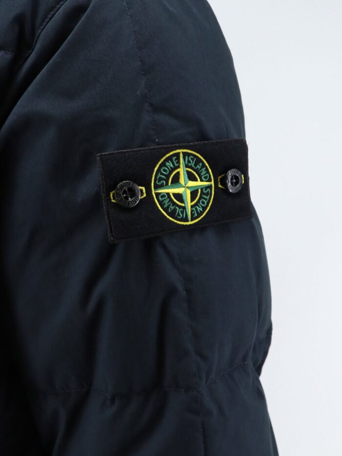 Stone Island Cotton Nylon Tela Down Jacket With Iconic Patch